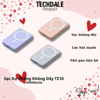 Pin Sạc Dự Phòng Không Dây TZ10 Dung Lượng 10000mAh Tích Hợp Sạc Từ Tính Cho Nhiều Thiết Bị Điện Thoại TECHHIGH