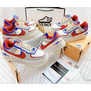 Giày thể thao nữ quỳnh như af1 shadow xám móc đỏ xanh