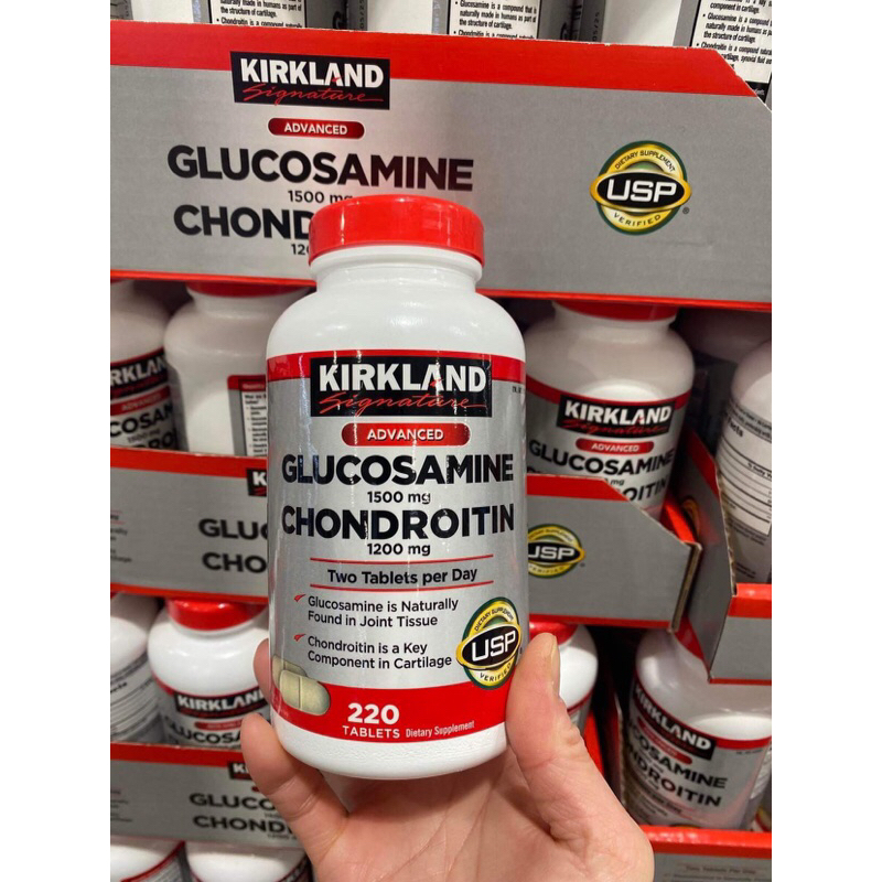 Viên Uống BỔ XƯƠNG KHỚP GLUCOSAMINE 1500MG VÀ CHONDROITIN 1200MG CỦA KIRKLAND MỸ HỘP 220 VIÊN