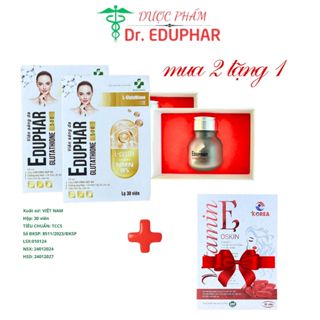 Combo quà tặng EDUPHAR GLUTATHIONE 500 - hỗ trợ giúp làm sáng đẹp,chống oxy hoá - Cải thiện độ ẩm da