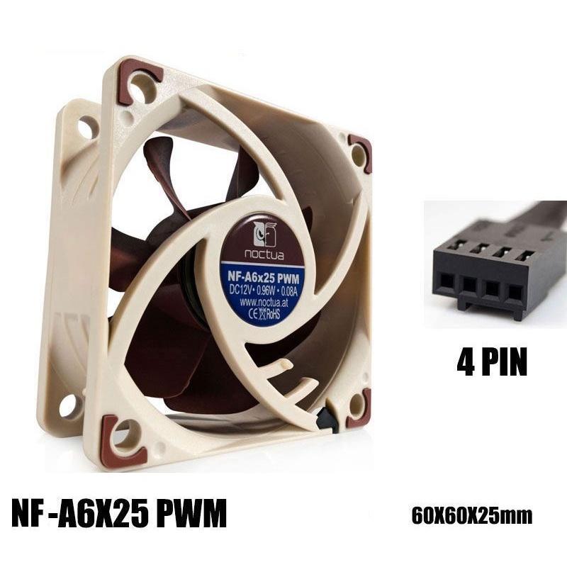 Quạt tản nhiệt Noctua NF-A6x25 12V-PWM 5V-FLX 3pin chuyên dùng cho mini case - fullbox