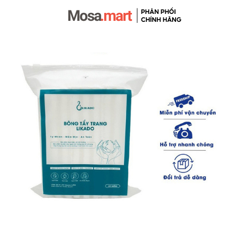 Bông tẩy trang 222 miếng Likado chất liệu Cotton (BTT - 222 miếng)
