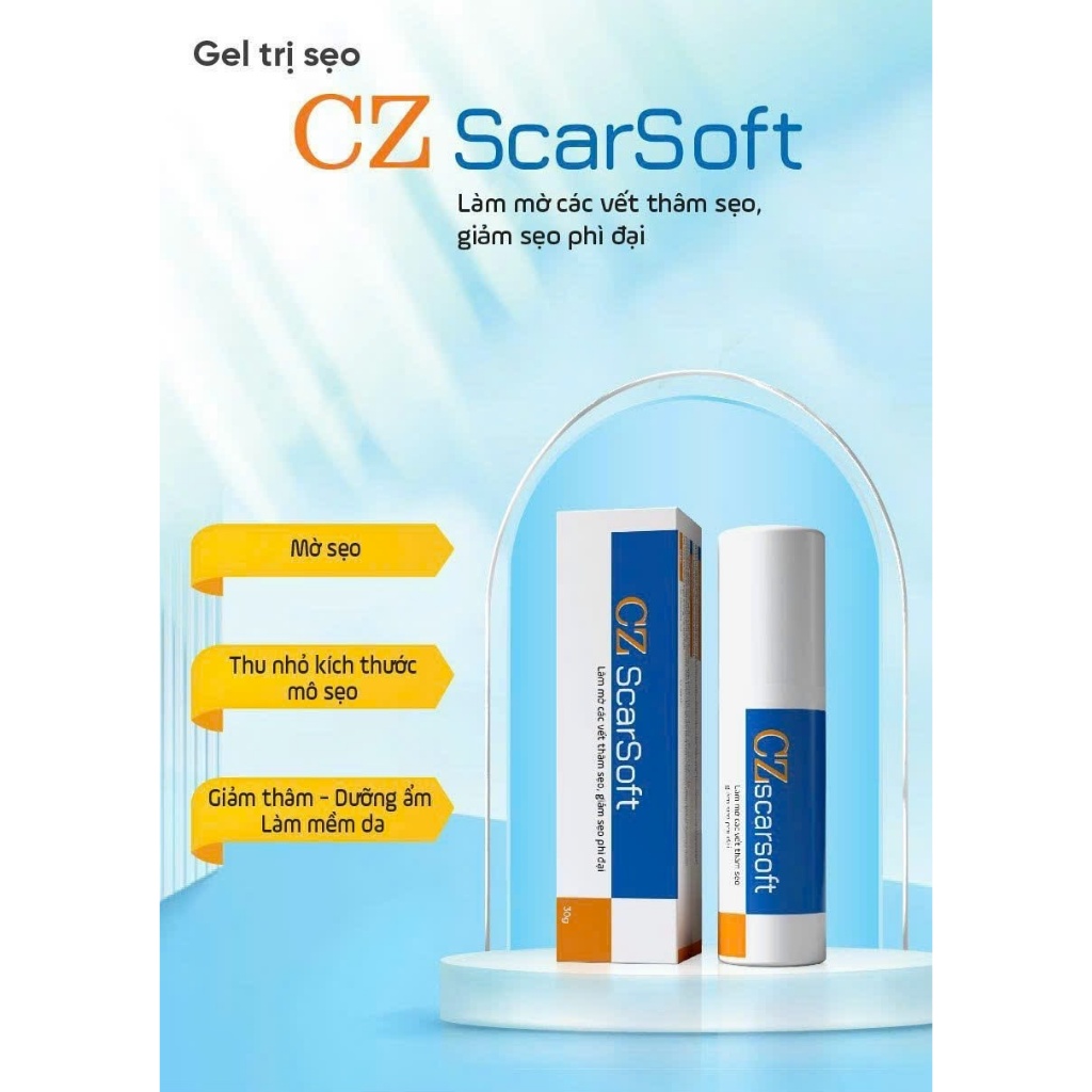 Kem sẹo CZ Scarsoft 30g , kem mờ sẹo thâm, sẹo lồi, sẹo lõm, sẹo mụn ,sẹo phì đại,sẹo sau thẩm mỹ...