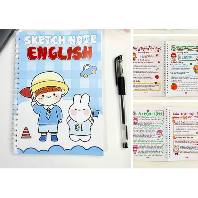 (Sale)Sổ tay Tiếng Anh ngữ pháp tiện dụng Sketch Note English