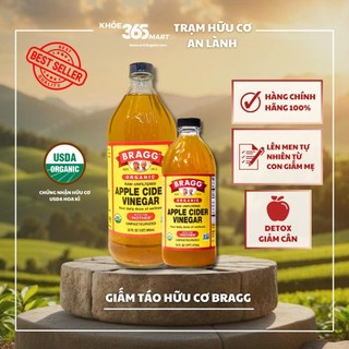 Giấm táo hữu cơ bragg thể tích 473ml/946ml