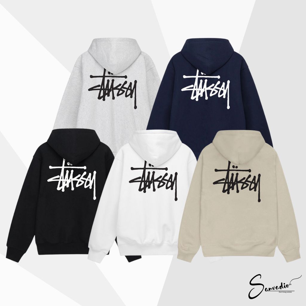 Áo hoodie nỉ bông cao cấp in chữ STUSSY fom rộng nam nữ unisex | BigBuy360 - bigbuy360.vn