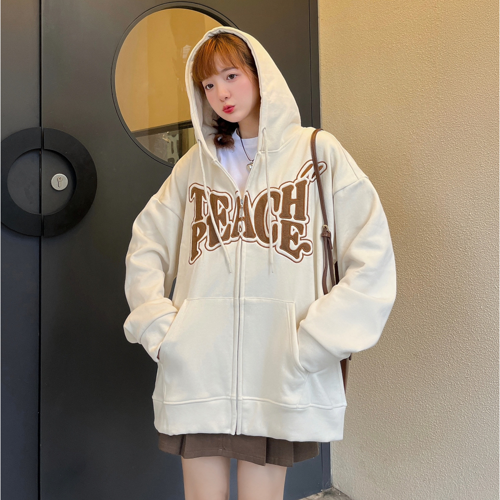 Áo khoác hoodie nỉ bông in chữ EAC cao cấp  fom rộng nam nữ unisex. | BigBuy360 - bigbuy360.vn