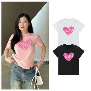 ÁO THUN BABY TEE IN TRÁI TIM MÀU HỒNG XINH XINH BBTTIMBES