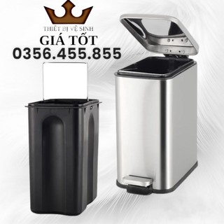 Thùng rác đạp chân inox 18L thả êm - Hàng nhập khẩu chính hãng trong thùng