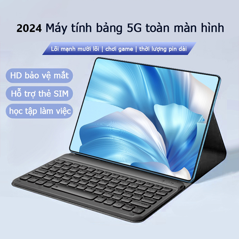 JIEGO Máy tính bảng 10,1 inch, Máy tính sinh viên, RAM12GB+512GB, Bộ xử lý 10 lõi, Pin 20000mah