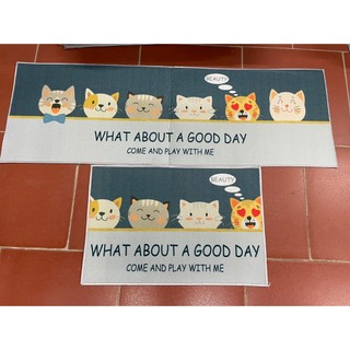 Set 2 Chiếc Thảm Nhà Bếp Hoa Văn 3D