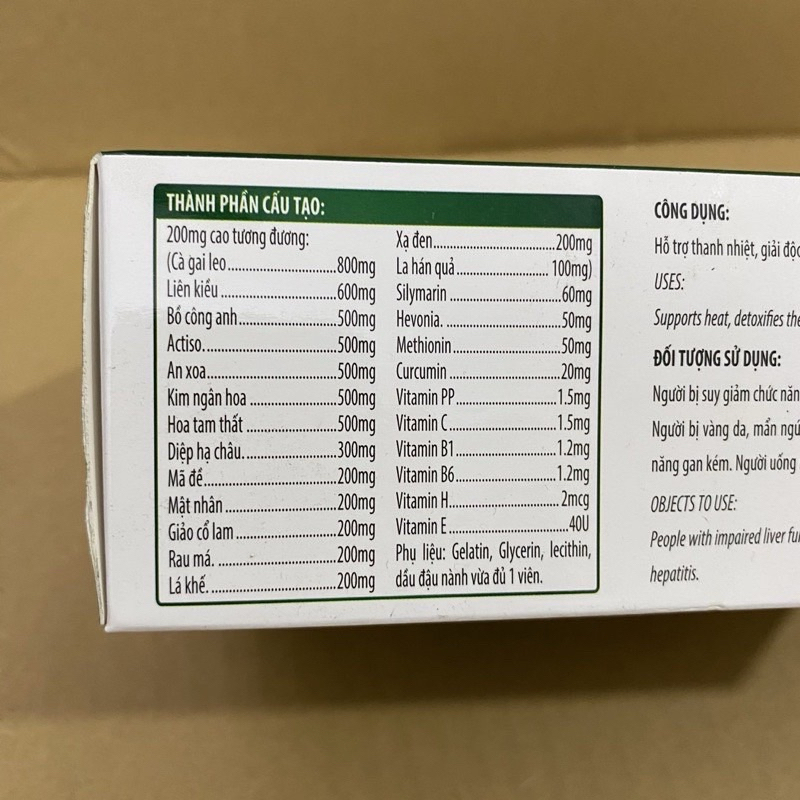 Viên Uống GIẢI ĐỘC GAN HEVONIA SILYMARIN QCTW3 Promarin Liver Detox Gold Hộp 60 viên ( 12 vỉ x 5 viên ) giúp bảo vệ gan