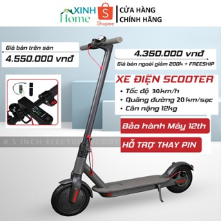 Xe scooter điện XIAOMI M365 bánh lớn 8.5inch, pin Lithium 10.4AH bền bỉ, 40km/lần sạc gấp gọn tiện lợi tải trọng 150kg