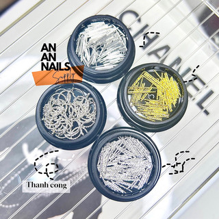 Thanh kim loại cong và thẳng đính móng , charm nail kim loại Phụ kiện nail - an an nail