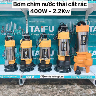 Máy bơm chìm nước thải cắt rác 400w, 750w, 1.1kw, 1.5kw, 2.2kw, thân inox 304 swirls - bảo hành 1 năm bơm chìm hút bùn