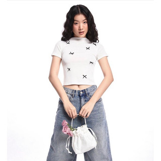 Áo Thun Babytee Cổ Lọ Thiết Kế Đính Nơ Form Ôm Chất Thun Tăm Co Dãn Kèm Ảnh Thật