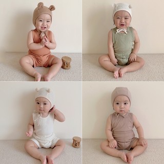 Bộ quần áo 3 lỗ trơn mặc hè thoáng mát mềm mịn cho bé sở sinh trẻ nhỏ