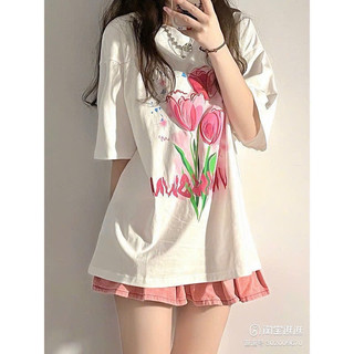 Áo thun baby tee in bông hoa ti típ bbttulip
