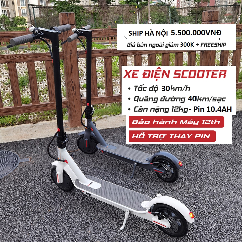 Xe scooter điện XIAOMI M365 Pro Max gấp gọn bánh 8.5inch, tốc độ tối đa 30km/h, kết nối app thông minh 40km/lần sạc
