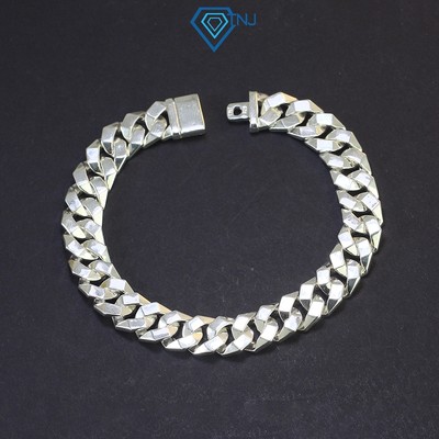 Vòng tay cuban trơn cho nam bản 10mm khoá hộp sang trọng, cao cấp LTA0122 - Trang Sức TNJ