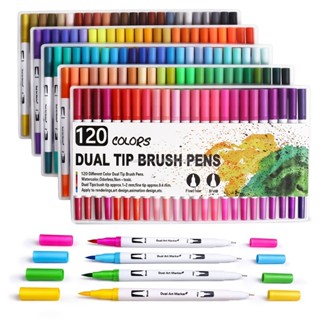 Bộ 12 24 36 48 bút viết tiêu đề dual brush pen fineliner, bút calligraphy bullet journal VP09