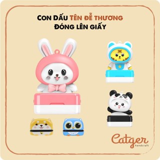 [HOẢ TỐC]Con dấu tên, khắc mộc tên, khắc dấu văn phòng - Dấu Flash hình thú dễ thương, mực in giấy