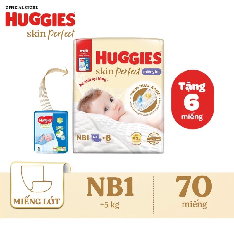  Miếng lót sơ sinh huggies - newborn 1 56 miếng  NB2 40m  NB1 114m 