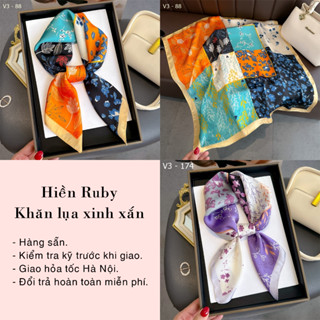 KHĂN LỤA VUÔNG 70x70 MỀM MẠI QUÀNG CỔ, BĂNG ĐÔ, TẾT TÓC ... MÃ SỐ V3 - 88,174 -
