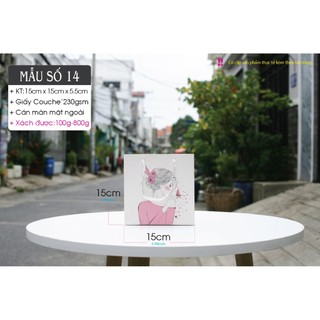  25 cái - Túi giấy vuông nhỏ đựng mỹ phẩm quà tặng phụ kiện nước hoa quà lưu niệm - Túi số 14 cô gái 