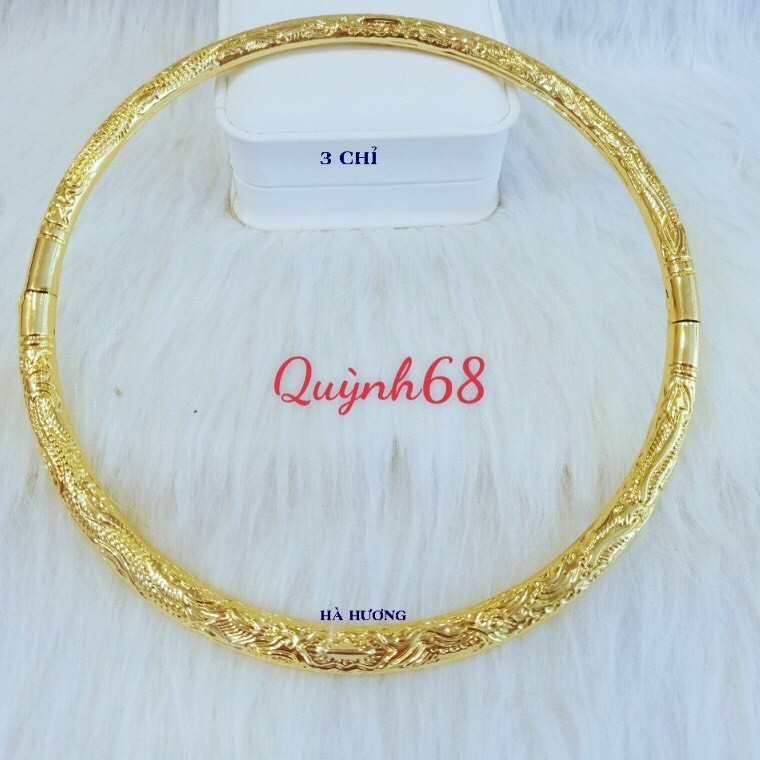 kiềng cưới.,kiềng cô dâu chạm rồng mạ vàng sang trọng to 3 chỉ quỳnh68