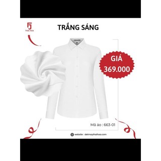 Áo sơ mi nữ trắng sọc Thái Hòa đủ mã.