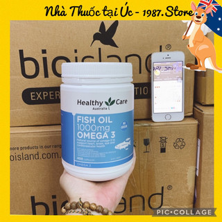 (Date 2025) Dầu cá Healthy Care Fish Oil Omega 3 1000mg, Úc (400 viên) bổ sung DHA cho người từ 6 tuổi trở lên