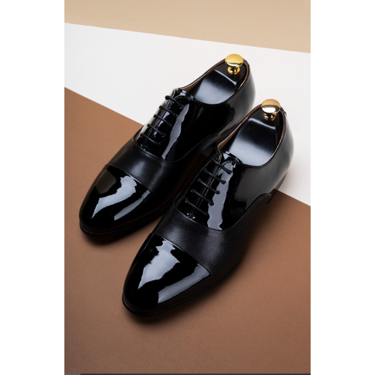 GIÀY THE TUXEDO ADAM ĐEN BUỘC DÂY PHA BÓNG LÌ 7882-L308