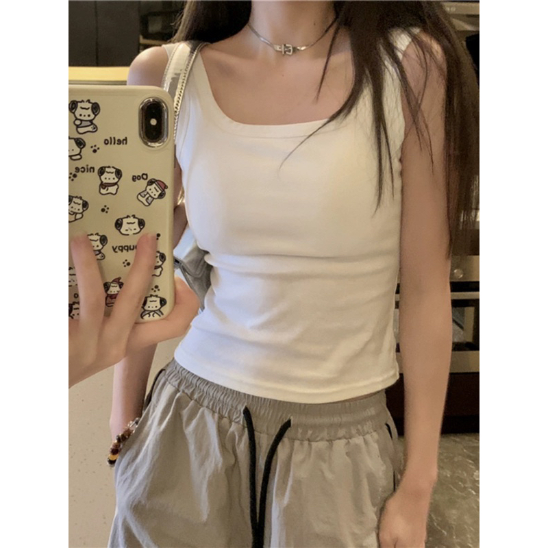 Áo Ba Lỗ Dây To Có Mút Ngực, Áo 2 dây bản to cổ vuông màu trơn (Có bigsize) BL44 | BigBuy360 - bigbuy360.vn