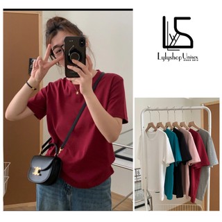 Áo thun trơn form babytee LylyshopUnisex chất vải thun zip cotton co dãn thấm hút mồ hôi tốt