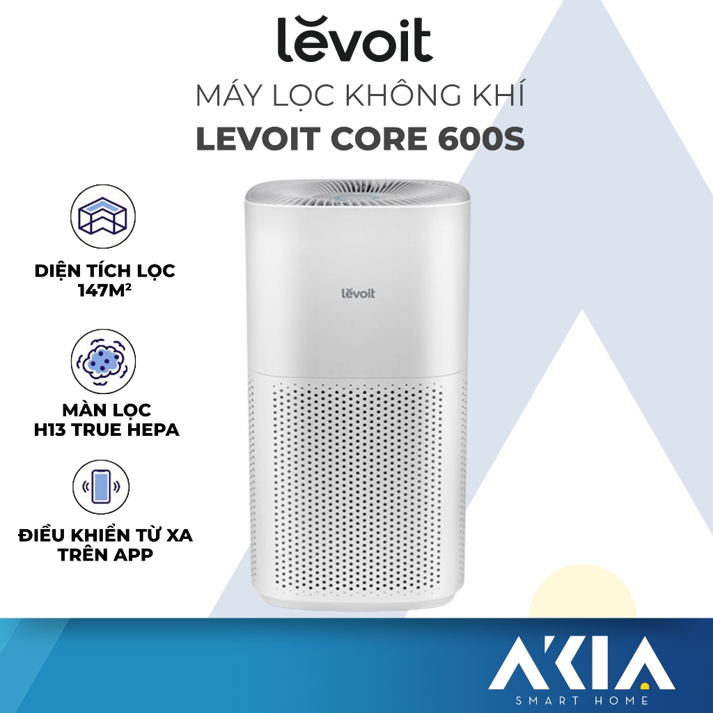 Máy lọc không khí Levoit Core 600s 147m2, Công nghệ Air Turbo, lọc bụi, lông thú, tóc, khử mùi, điều khiển trên APP