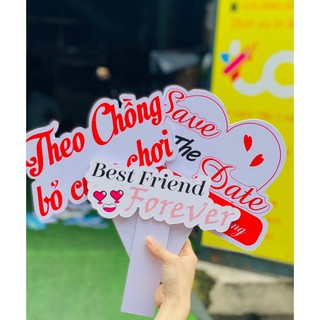 Hastag đám cưới, Hashtag cầm tay đám cưới, bảng cầm tay đám cưới loại dày - có tay cầm + keo dán