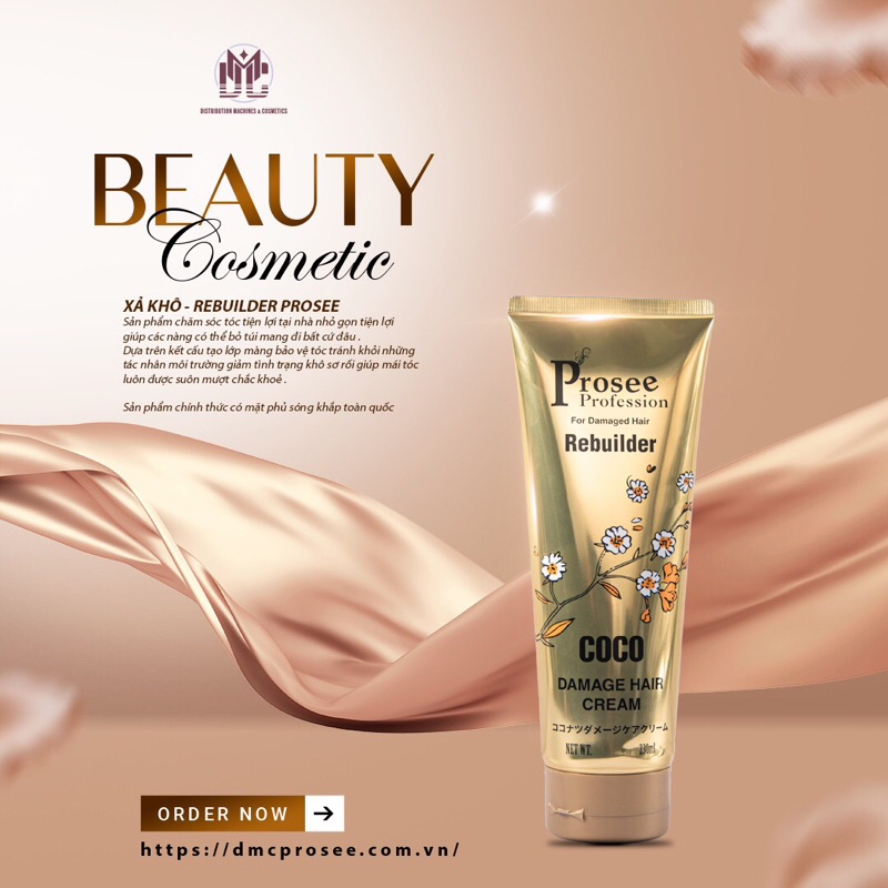 Xả khô Prosee Damaged Hair Rebuilder 250gm dưỡng tóc mềm mượt