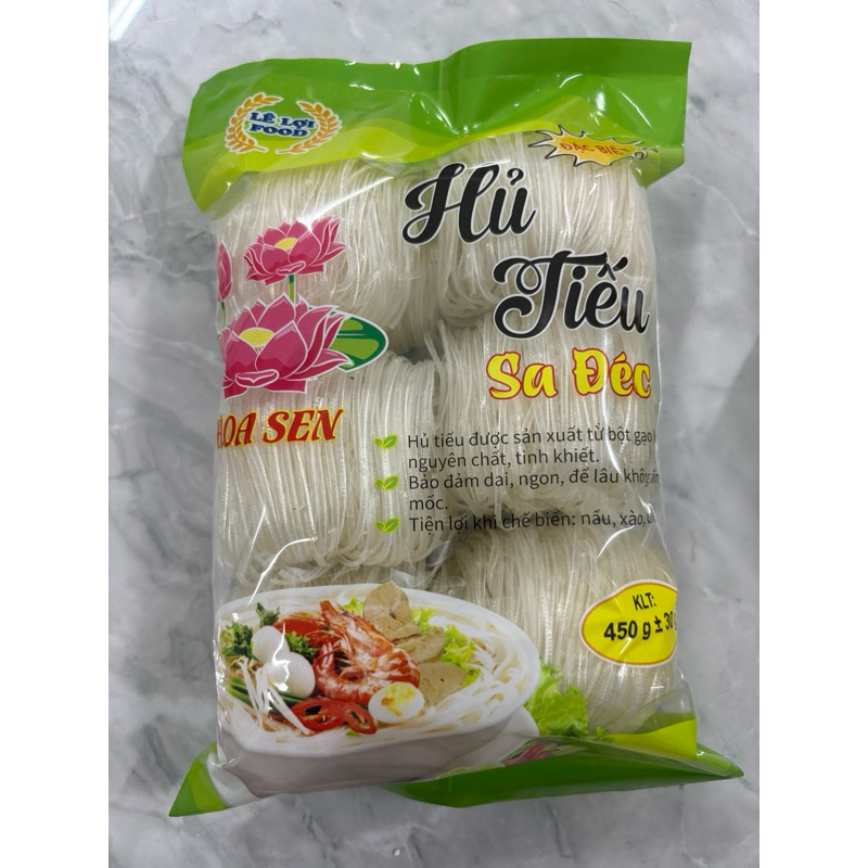 Hủ Tiếu Khô Sa Đéc - Hủ Tiếu Khô Hoa Sen - Bao Bì Mới 2 Gói