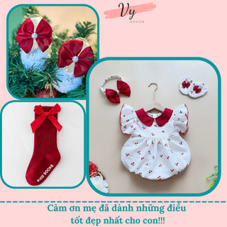 Body bé gái thiết kế sơ sinh vy design. bodysuit cho bé kèm phụ kiện, váy sơ sinh, đầm đầy tháng, đầm bé gái