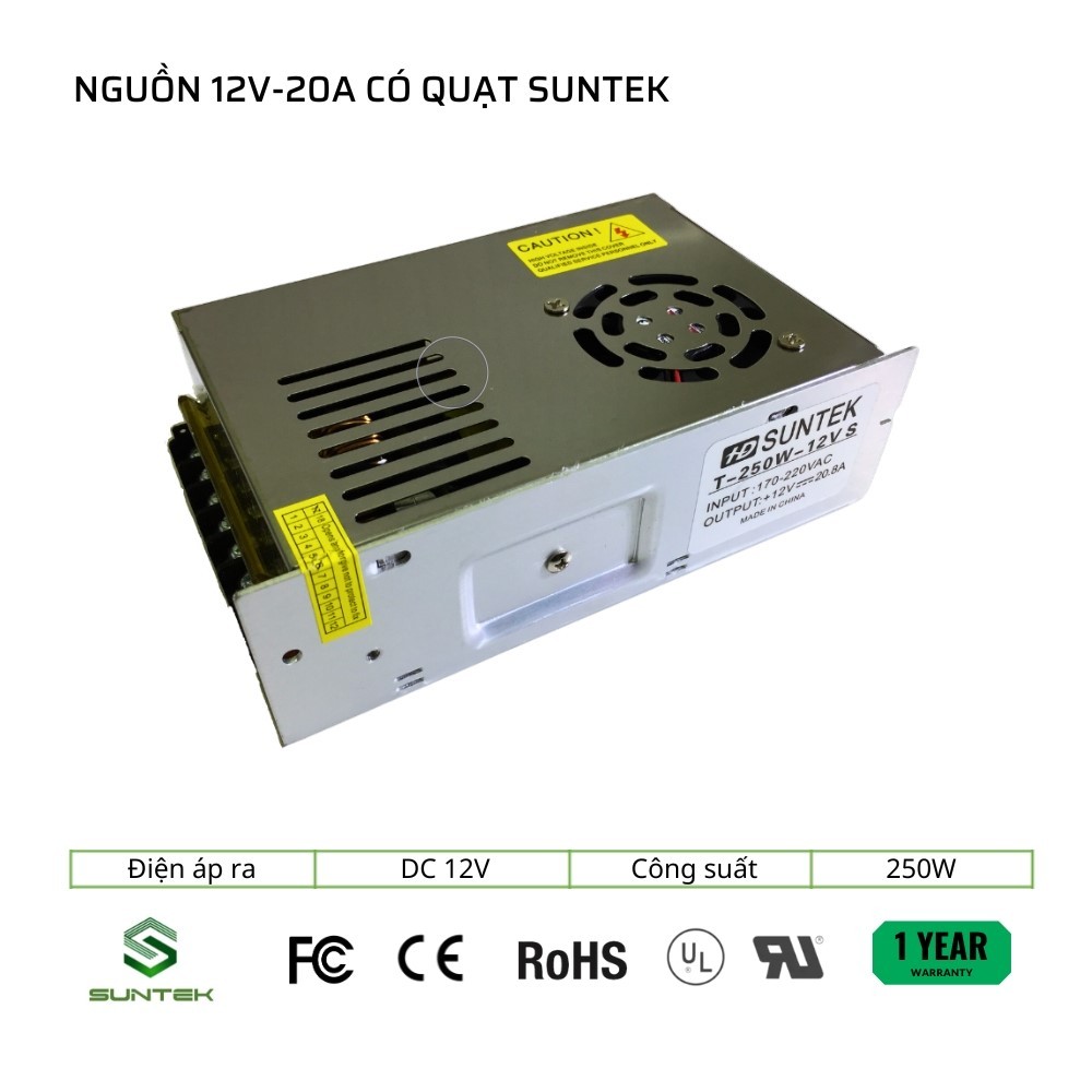 Nguồn tổ ong 12V – 20A, nguồn 12v-240W, nguồn đèn LED, nguồn tổ ong, nguồn hộp đèn, camera.
