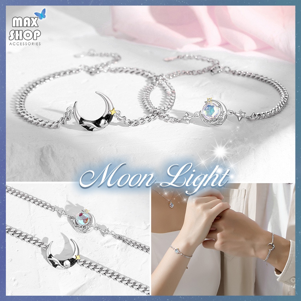 Vòng tay đôi nam nữ MOON LIGHT 🌙 [MẪU MỚI], vòng tay couple ý nghĩa dành cho cặp đôi