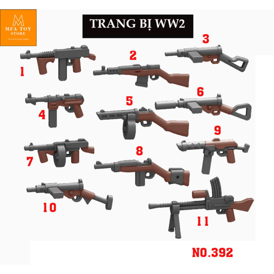 Đồ chơi lắp ráp swat army, mô hình lắp ghép - Trang bị WW2 No.392 