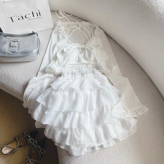 SET 3 MÓN KHOÁC SƠ MI KÈM BRA CỘT NƠ SHORT
