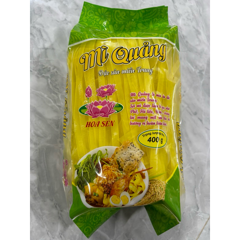 Mì Quảng Khô - Mì Quảng Hoa Sen - Mì Quảng Nam Gói 400G