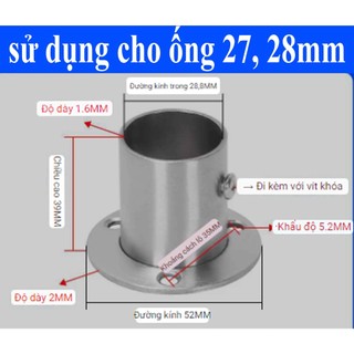Bát đỡ ống inox phi 27mm, inox 201 ( bass đỡ)
