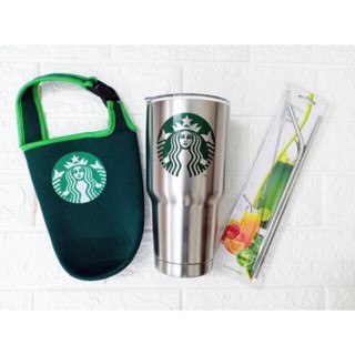 Ly giữ nhiệt INOX Starbucks 900ml - bình nước giữ nhiệt YETI có ống hút và túi treo