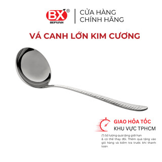 Vá Canh Lớn Bếp Xinh, inox cao cấp 304, họa tiết kim cương sang trọng, 1 cái, SHINE