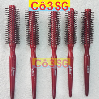Lược tròn chải, sấy tóc cán gỗ 12cm - cobasg24.
