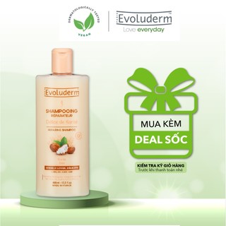 Dầu gội dành cho tóc dài và yếu dễ gãy rụng Evoluderm Shampoing Réparateur Délice de Karité 400ml